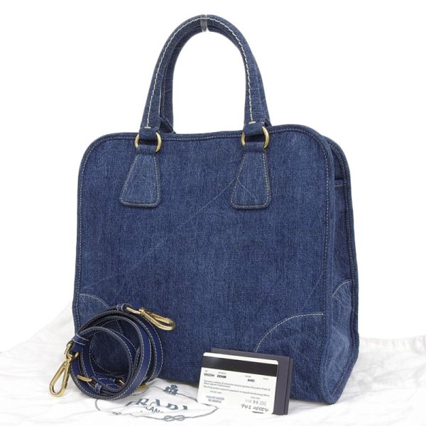 ob1782 2 Prada Bag Shoulder Bag Denim Blue