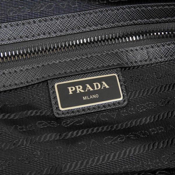 ob1788 6 Prada Bag Nylon Leather Black Tote