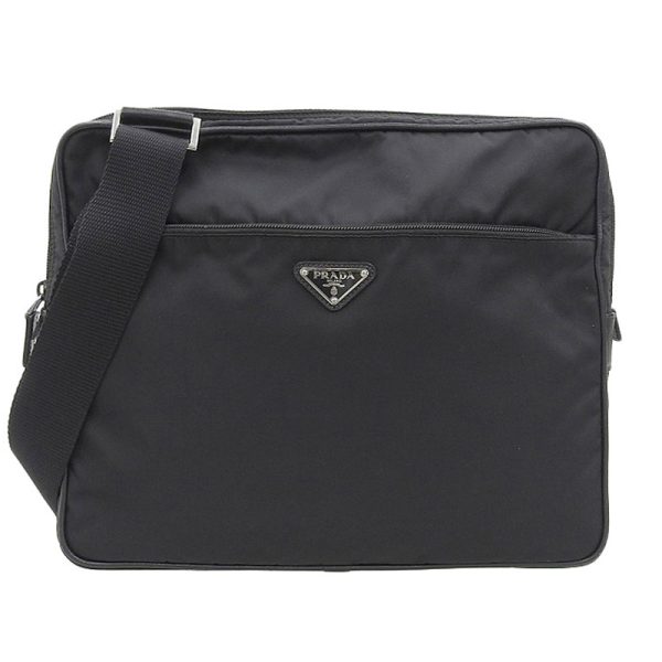 ob1820 1 Prada Nylon Shoulder Bag Black