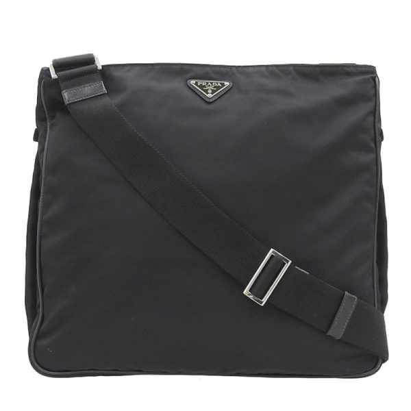 ob1821 1 Prada Nylon Shoulder Bag Black