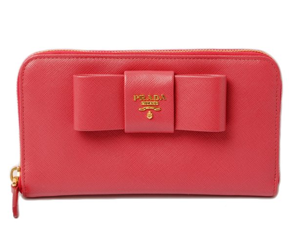 p 16 022 1 Prada Saffiano Fiocco Long Wallet Peonia