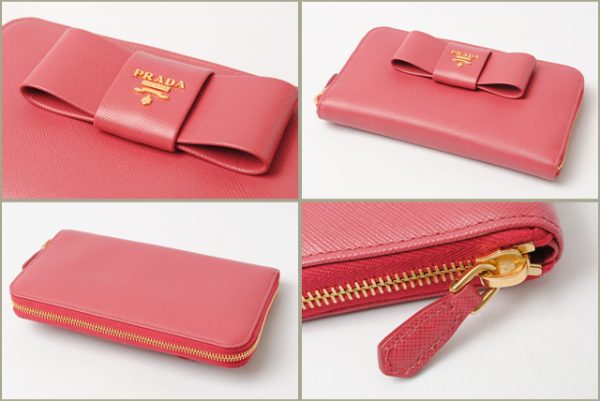 p 16 022 2 Prada Saffiano Fiocco Long Wallet Peonia