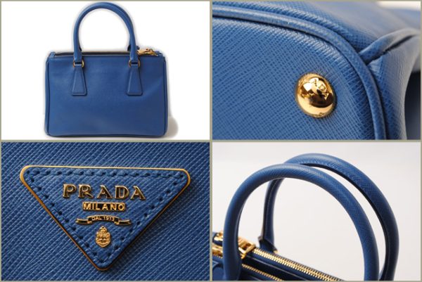 p 16 103 2 Prada Handbag Shoulder Bag 2way Saffiano Azzurro