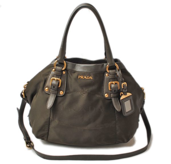 p 17 012 1 Prada Shoulder Bag Nylon Dark Khaki