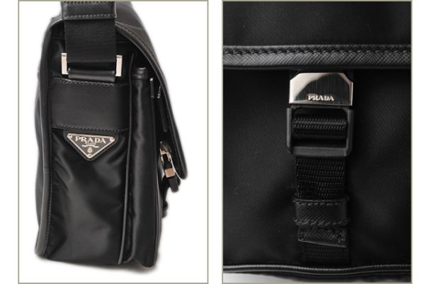 p 17 019 3 Prada Nylon Saffiano Shoulder Messenger Bag Black