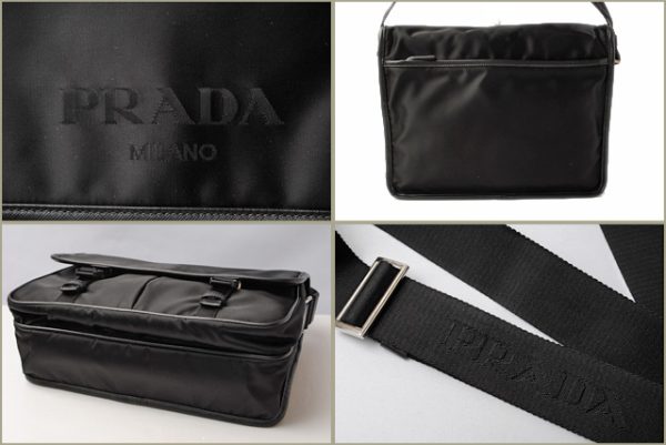 p 17 019 4 Prada Nylon Saffiano Shoulder Messenger Bag Black