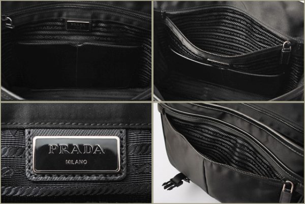 p 17 019 6 Prada Nylon Saffiano Shoulder Messenger Bag Black