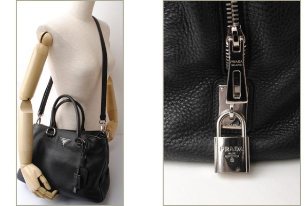 p 17 079 2 Prada Tote Shoulder Bag 2way Black