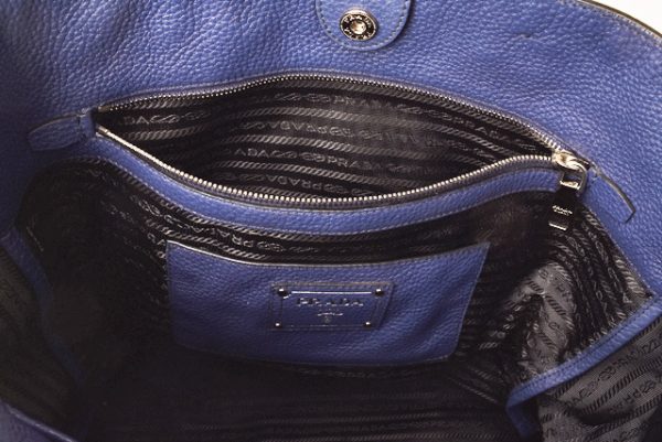 p 19 015 8 Prada Tote Shoulder Bag Ink Blue