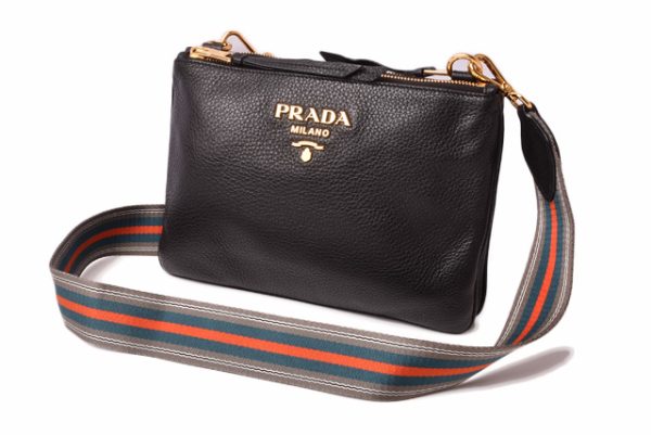 p 19 022 3 Prada Shoulder Clutch Bag 2way Black