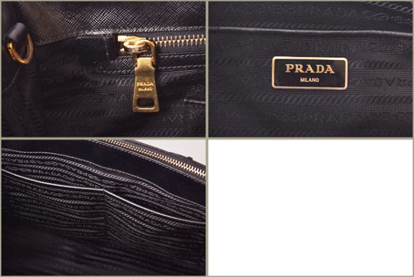 p 19 032 10 Prada Handbag Shoulder Bag 2way Black