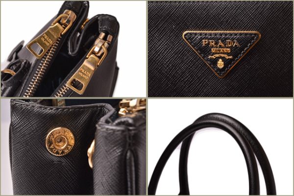 p 19 032 4 Prada Handbag Shoulder Bag 2way Black