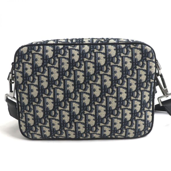 p03 st30908 4 Dior Saddle Oblique Jacquard Mini Leahter Pouch Navy