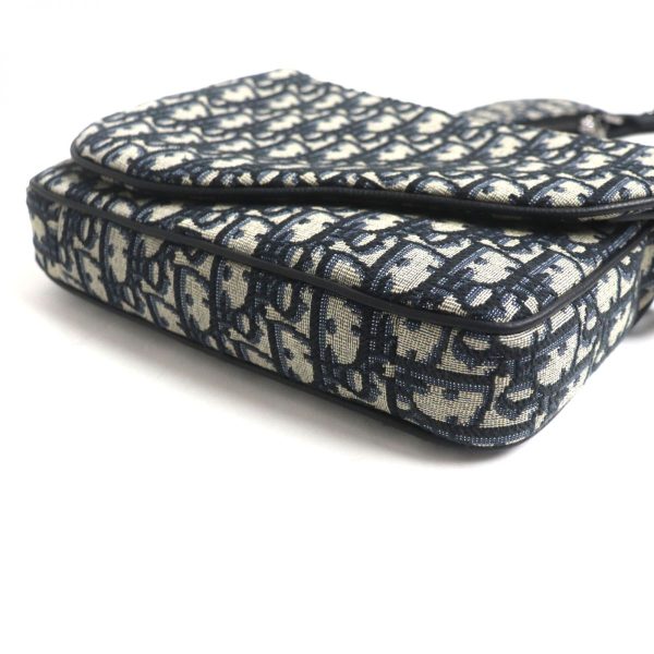 p03 st30908 5 Dior Saddle Oblique Jacquard Mini Leahter Pouch Navy