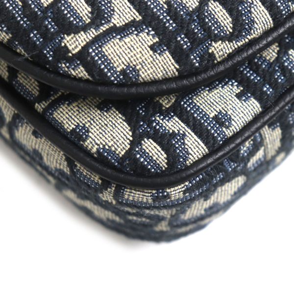 p03 st30908 6 Dior Saddle Oblique Jacquard Mini Leahter Pouch Navy