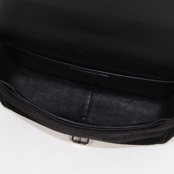 p14046090 d Saint Laurent Paris One Strap Flap Ysl Shoulder Bag Velvet Black