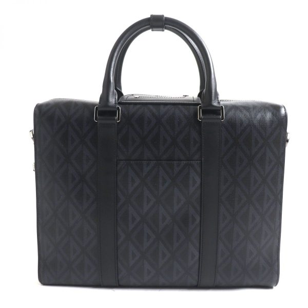 p15 st30807 4 Dior CD Diamond briefcase Leather business bag Black