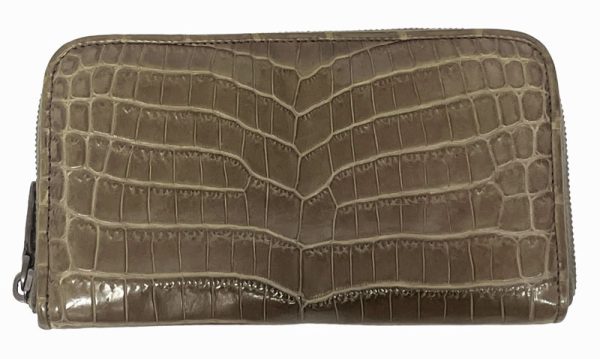 phoo Bottega Veneta Round Zipper Wallet Leather Beige