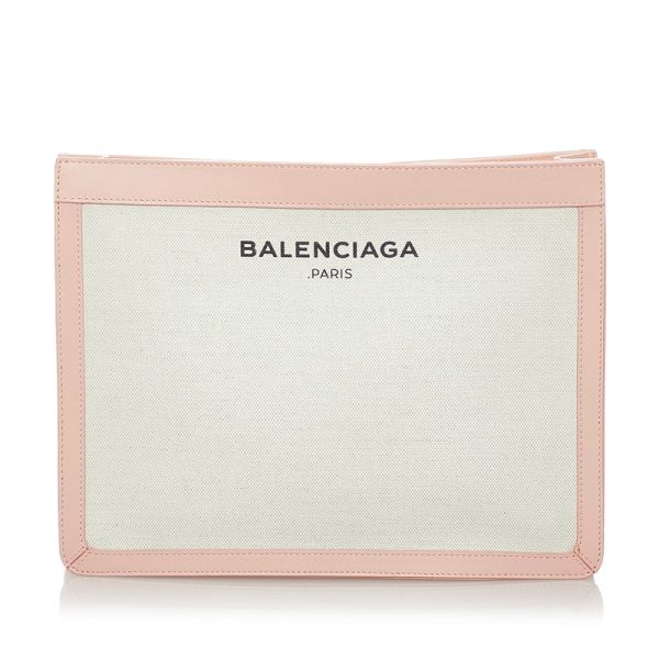 pjz47ljj6lgn53bo 1 Balenciaga Canvas Clutch Bag Ivory