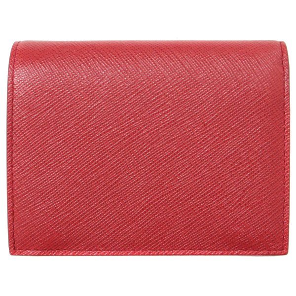 pr13090043 2 Prada Bifold Wallet Saffiano Leather Red