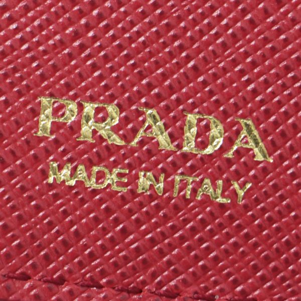 pr13090043 4 Prada Bifold Wallet Saffiano Leather Red