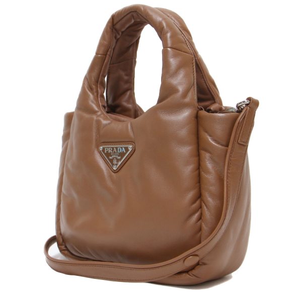 pr14032031 1 PRADA Shoulder Handbag Leather Brown