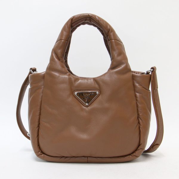 pr14032031 3 PRADA Shoulder Handbag Leather Brown