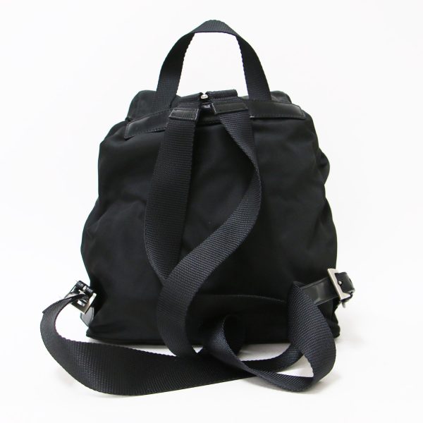 pr14052129 4 Prada Logo Plate Rucksack Backpack Nylon Black