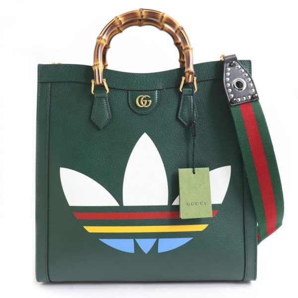 q102 st30419 1 Gucci x Adidas Diana Large Tote Bag Dark Green