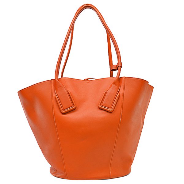 r9074a 2 Bottega Veneta Shoulder Bag Medium Leather Orange