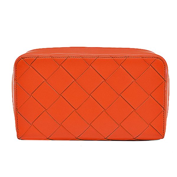 r9250g 2 Bottega Veneta Clutch Bag Maxi Intrecciato Leather Orange