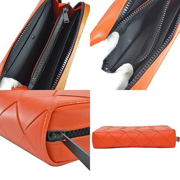 r9250g 5 Bottega Veneta Clutch Bag Maxi Intrecciato Leather Orange