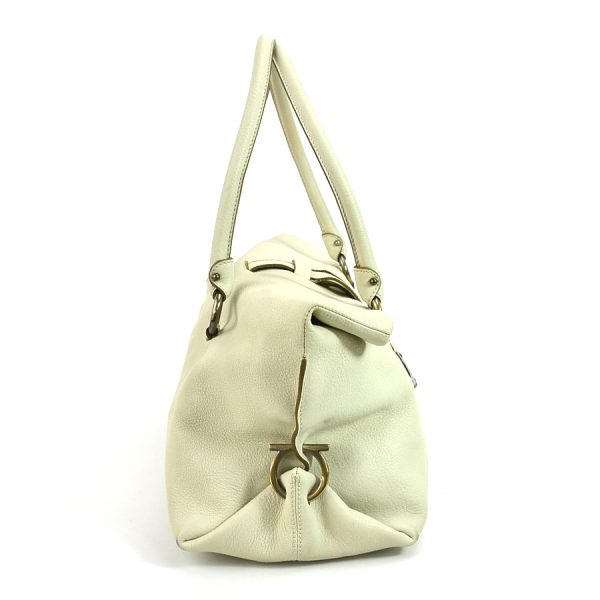 r9533a 1 Salvatore Ferragamo Shoulder Bag Gancini Leather Ivory