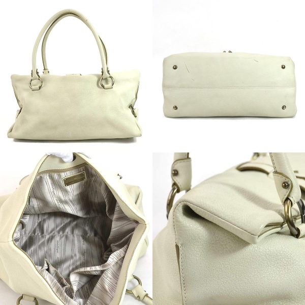 r9533a 2 c Salvatore Ferragamo Shoulder Bag Gancini Leather Ivory