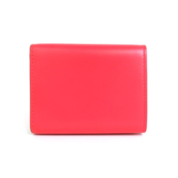 r9788g 1 Fendi Leather Bifold Wallet Red Beige