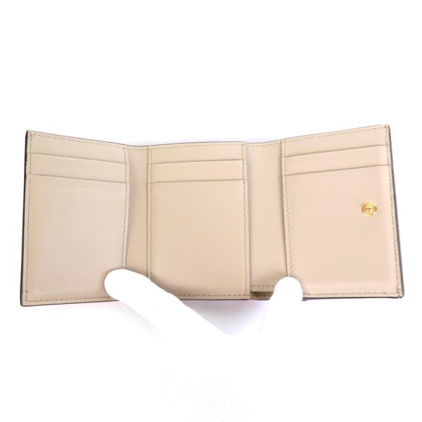 r9788g 2 Fendi Leather Bifold Wallet Red Beige