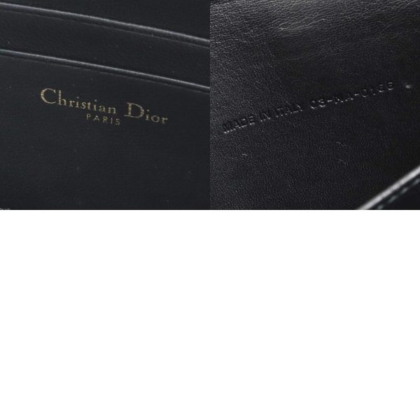 r9835f 13 c Christian Dior Chain Wallet Leather Clutch Bag Black