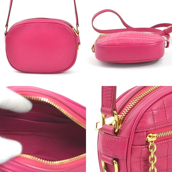 r9891a 2 c Celine Leather Crossbody Shoulder Bag Pink