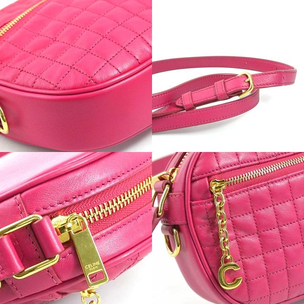 r9891a 6 c Celine Leather Crossbody Shoulder Bag Pink