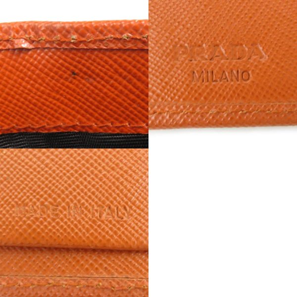 r9930f 7 c Prada Leather Bifold Wallet Orange