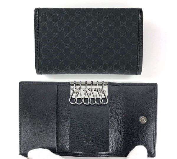 ra6230 2 GUCCI Microshima Key Case Nylon Black