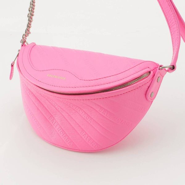 re bal sh w 00091 1 Balenciaga Souvenir Leather Body Bag XXS Pink