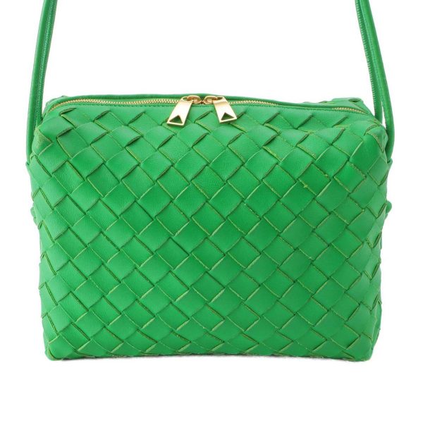 re bot ha w 00055 Bottega Veneta Intrecciato Small Loop Shoulder Bag Green