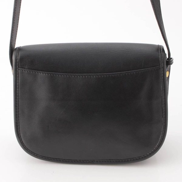 re cel sh w 00354 3 Celine Vintage Ring Hardware Leather Shoulder Bag Black