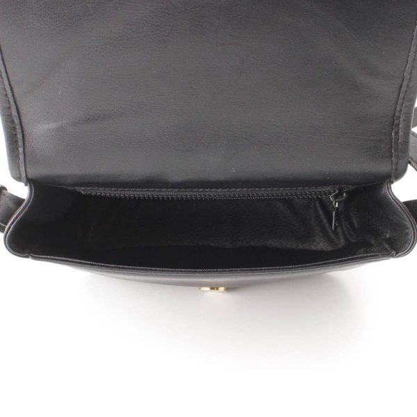 re cel sh w 00354 5 Celine Vintage Ring Hardware Leather Shoulder Bag Black