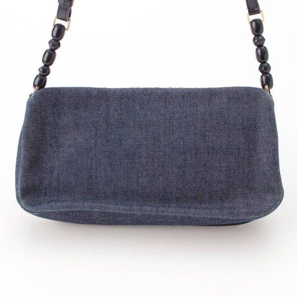 re dio sh w 00010 3 Dior Maris Pearl Denim Shoulder Bag Indigo