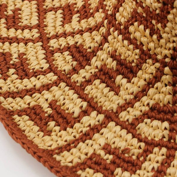 re fen du w 00009 6 Fendi Zucca Ff Pattern Raffia Bucket Hat Straw Hat Beige Brown