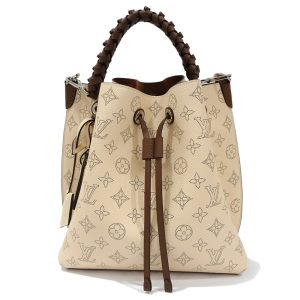 s2402 06 501132ti Gucci GG Canvas Leather Handbag Brown