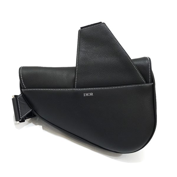 s2406 06 504300ym 01 Christian Dior Saddle Bag Leather Shoulder Black