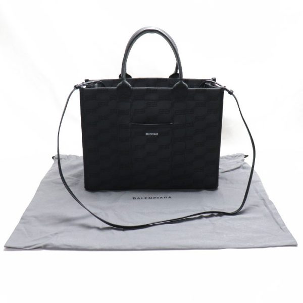 sb23 0519 41 529 Balenciaga BB Monogram Jacquard Shoulder Bag Black